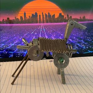 hand made metal horse sculpture